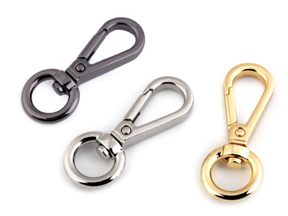 Swivel Eye Snap Hook Chain Clip Climbing Carabiner Backpack Keychain Black